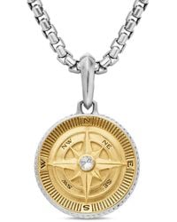 David Yurman - 18Kt And Sterling Maritime Compass Diamond Amulet (29.5Mm) - Lyst