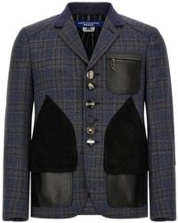 Junya Watanabe - Patchwork Check-Pattern Blazer - Lyst