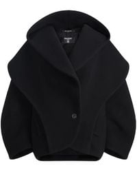 Balmain - Oversized Wollen Jas Met Capuchon - Lyst