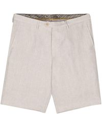 Etro - Linen Herringbone Bermuda Shorts - Lyst