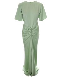 ANDAMANE - Iris Ruched-Detail Short-Sleeve Maxi Dress - Lyst
