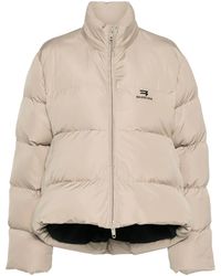 Balenciaga - Gefütterte Jacke Mit Logo-Stickerei - Lyst