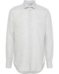 Eleventy - Linen Long-sleeved Shirt - Lyst
