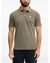 Guess - Logo-Patch Piqué Polo Shirt - Lyst