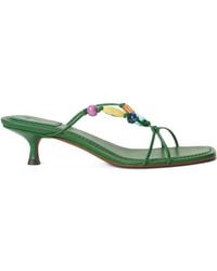 Polo Ralph Lauren - Bead-Detailed Leather Sandals - Lyst