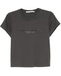 Alexander Wang - T-Shirt Crop Con Ricamo - Lyst