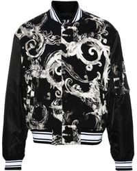 Versace - Bomber con stampa Watercolor Couture - Lyst