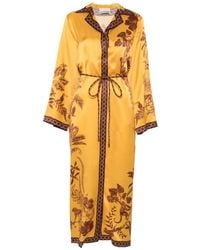 ALÉMAIS - Banana Blossom Silk Shirtdress - Lyst