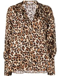 Alberto Biani - Leopard-print Satin Shirt - Lyst
