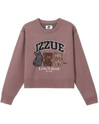 Izzue - Graphic-Intarsia Crew-Neck Sweater - Lyst