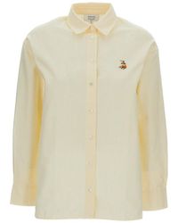 Maison Kitsuné - Gestreepte Blouse Met Geborduurde Patch - Lyst