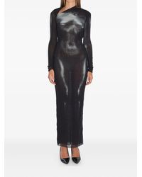 Jean Paul Gaultier - Maxi-Jurk Met Asymmetrische Hals En Print - Lyst