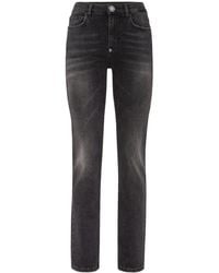 Philipp Plein - Mid-Rise Straight-Leg Faded Jeans - Lyst