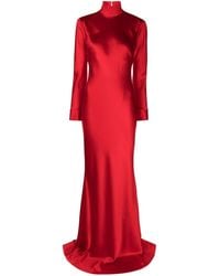 Michelle Mason - Open-back Long-sleeve Gown Dress - Lyst