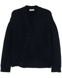Jil Sander - Asymmetric Ribbed-Knit Cardigan - Lyst