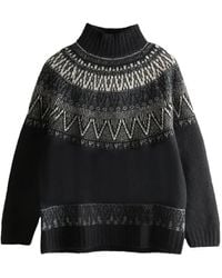 Y's Yohji Yamamoto - Fairisle High-neck Sweater - Lyst
