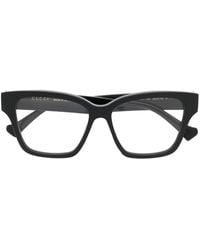 Gucci - Wayfarer Gg Stripe-Detail Glasses - Lyst