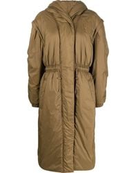 Isabel Marant - Abrigo largo con capucha y efecto acolchado - Lyst