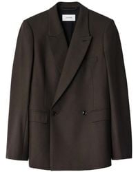Lemaire - Blazer À Boutonnière Croisée En Laine Mélangée - Lyst