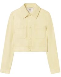 FRAME - Leather Cropped Jacket - Lyst