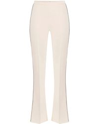 Elisabetta Franchi - Contrast-Piping Crêpe Flared Trousers - Lyst