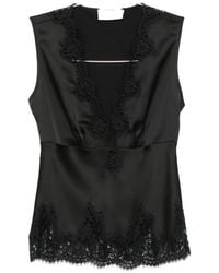 ERMANNO FIRENZE - Lace-Trim Sleeveless Top - Lyst