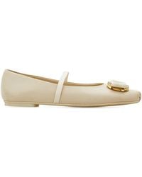 Ferragamo - Zina Leather Ballet Flats - Lyst
