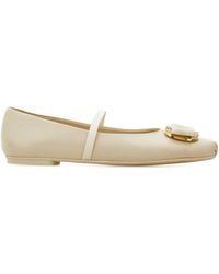 Ferragamo - Zina Leather Ballet Flats - Lyst
