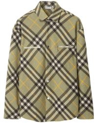 Burberry - Checked Wool-blend Shirt Jacket - Lyst