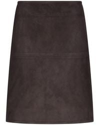 Loulou de Saison - Engel Suede Oencil Mini Skirt - Lyst