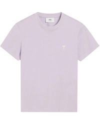 Ami Paris - T-Shirt aus Biobaumwoll-Jersey mit Logostickerei - Lyst