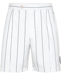 Brunello Cucinelli - Logo-appliqué Striped Shorts - Lyst