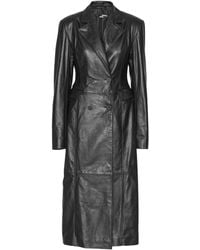 ROTATE BIRGER CHRISTENSEN - Double-Breasted Leather Coat - Lyst