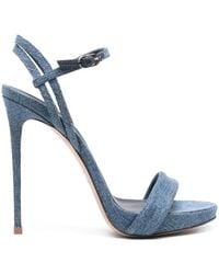 Le Silla - Sandales Gwen 120 Mm En Jean - Lyst