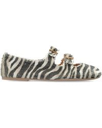 Agl Attilio Giusti Leombruni - Zebra-Print Buckle Ballet Flats - Lyst