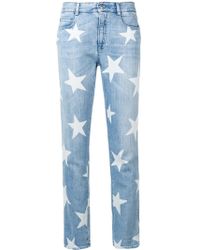 Stella McCartney Vaqueros con motivo de estrellas - Azul