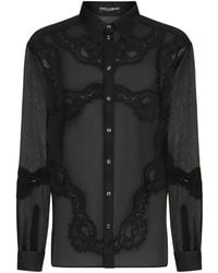 Dolce & Gabbana - Lace-Trim Shirt - Lyst