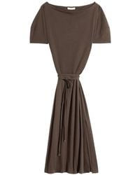 Lemaire - Lambskin Leather Off Shoulder Dress - Lyst