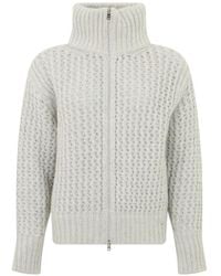 Herno - Zip-Up High-Neck Cardigan - Lyst