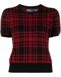 Polo Ralph Lauren - Tartan-Check Ribbed-Knit Top - Lyst