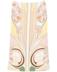 La DoubleJ - Midi-Jurk Met Bloemenprint - Lyst