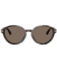 Giorgio Armani - Round-Frame Tortoiseshell-Effect Sunglasses - Lyst