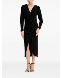BOSS - V-Neck Long-Sleeve Midi Dress - Lyst