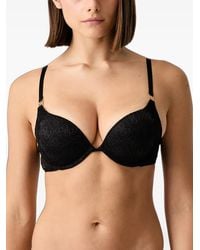 Guess - Monogram-Print Lace-Trim Bra - Lyst