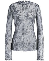 Alberta Ferretti - Embroidered Sequin-Embellished Lace Blouse - Lyst