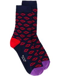 Paul Smith Lips Socks - Blue