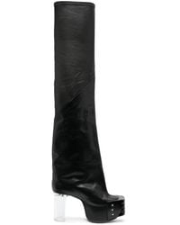Rick Owens - Flared Platform Leather Boots - Lyst