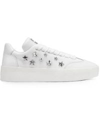 DKNY - Glynda Star-Studded Lace-Up Sneakers - Lyst