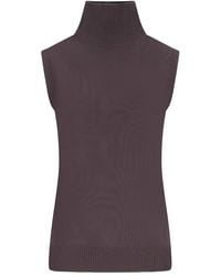 Sportmax - Top Vertigo Smanicato A Collo Alto - Lyst