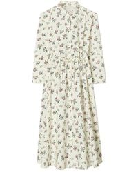 Tory Burch - Floral-Patterd Midi Dress - Lyst